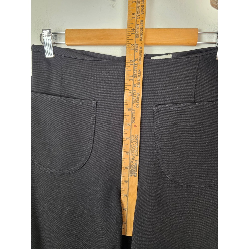 Maeve Anthropologie The Colette Ruffle Hem Cropped Pants Black 29P Wide Leg High - Picture 10 of 11